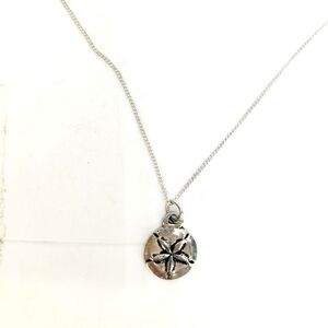 NEW Basic Spirit Sand Dollar Necklace Dainty Silver Tone Layering Beach Coastal